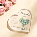 Personalized Mother-In-Law Heart Tree Heart-Shaped Acrylic Plaque with Text and Names Home Decor Mother's Day Birthday Gift for Mom Grandma