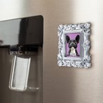 Personalized Retro Photo Frame Shape Cartoon Dog Refrigerator Magnet with Name Home Decoration Birthday Anniversary Gift for Pet Lovers