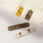Gepersonaliseerde schattige garenbal kat PU leer gehaakt gebreide tags met klinknagels Set van 5 Verjaardag Handwerk Shop cadeau voor liefhebbers van haken