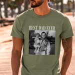 Personalized Vintage Photo Multicolor 100% Cotton Unisex T-shirt with Name Birthday Father's Day Mother's Day Gift for Mom Dad