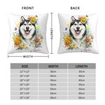 Personalised Watercolor Flowers Pet Photo Soft Cushion Cover with Name Home Decor Loss of Pet Birthday Gift for Pet Owner Lover