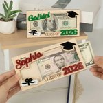 Personalized Congratulations Class of Graduation Wooden Money Holder with Name and Year Graduation Party Gift for Graduates Students