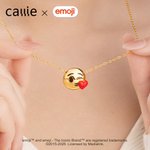 Spersonalizowany naszyjnik Kiss emoji Explosion Cloud z tekstem Dainty Biżuteria Urodziny Rocznica Dzień Matki Prezent dla dziewczyny | Callie × emoji ™