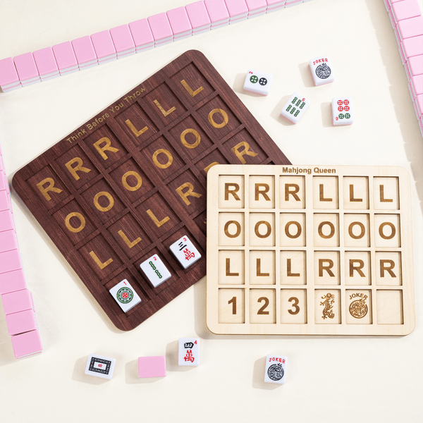 Mahjong en bois classique personnalisé Plateau d'entraînement Charleston avec texte Tournoi de Mahjong Nuit de Mahjong Cadeau pour les amateurs de Mahjong