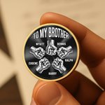 Personalized To My Brother National Flag 2-6 Fists Coin with Names and Display Stand Birthday Friendship Anniversary Gift for Brother