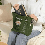 Personalizado Dios dice que eres Efecto Perla Nacimiento Flor Bolsa de pana de gran capacidad con nombre Regalo de cumpleaños cristiano para mujer
