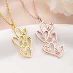 Collar Colgante Personalizado 1-5 Corazones Delicada Joyería con Inicial Uso Diario Cumpleaños Día de la Madre Regalo para Mamá Amiga