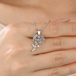 Personalizada Exquisita Birthstone Rose Collar con Inicial Dainty Joyería Cumpleaños Aniversario de regalo para las mujeres