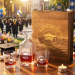 Personalised Mastered It Graduation Cap Square Decanter with Name and Year Graduation Party Gift for Graduate Whiskey Lover