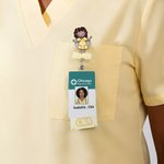 Personalizada de dibujos animados de la enfermera simple línea de dibujo de identificación de acrílico carrete con el nombre de la enfermera Apreciación regalo de cumpleaños para la enfermera médico p