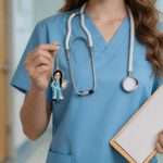 Llavero acrílico personalizado con el nombre de un personaje de enfermera de dibujos animados Regalo de agradecimiento por la semana de la enfermera para el personal médico