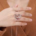 Collana personalizzata con cuore di pietra di nascita con testo inciso Gioielli squisiti Regalo per la festa della mamma, compleanno, anniversario per la mamma donna