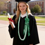 Personalisierte Klasse von 2026 Multicolor geflochtene Graduierung Lei mit Schleife und Text Graduierung Partei Senior Night Geschenk für Absolventen