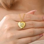 Personalised Simple Line Family Photo Heart-Shaped Locket Necklace Dainty Jewellery Birthday Mother's Day Gift for Mom Family