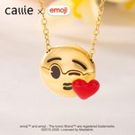 Spersonalizowany naszyjnik Kiss emoji Explosion Cloud z tekstem Dainty Biżuteria Urodziny Rocznica Dzień Matki Prezent dla dziewczyny | Callie × emoji ™