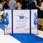 Personalized Grad Cap Balloon Congrats Foldable Guest Book with Name School and Year Party Decor Graduation Gift for Graduates