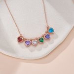 Personalizado 1-6 Corazón Birthstones Collar Dainty Joyería Cumpleaños Día de la Madre de regalo para las mujeres