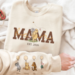 Sudadera Personalizada Clásica Winnie the Pooh Multicolor Camiseta Suave con Nombre y Año Cumpleaños Día de la Madre Regalo para Mamá Abuela