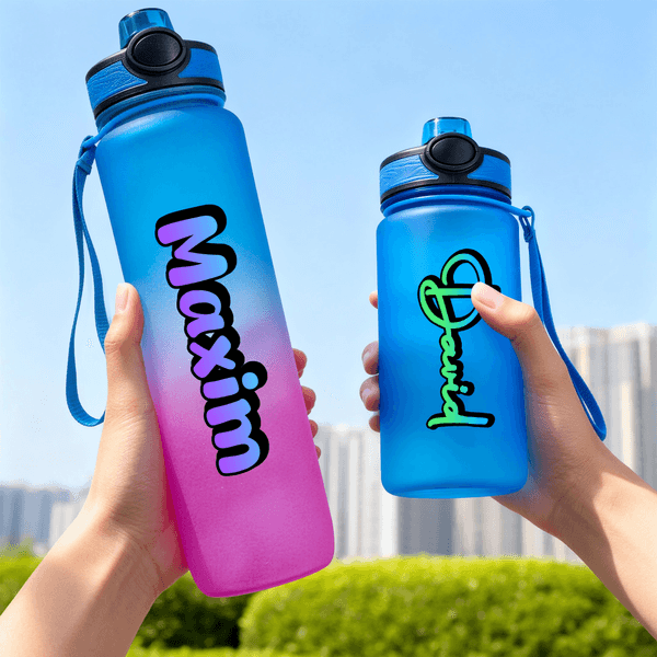 Personalized Gradient Colour 17 oz / 32 oz Sports Water Bottle with Name Daily Use Sports Gift for Teenager Sports Lovers