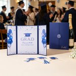 Personalized Grad Cap Balloon Congrats Foldable Guest Book with Name School and Year Party Decor Graduation Gift for Graduates