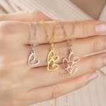 Collar Colgante Personalizado 1-5 Corazones Delicada Joyería con Inicial Uso Diario Cumpleaños Día de la Madre Regalo para Mamá Amiga