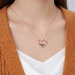 Collana personalizzata con cuore di pietra di nascita con testo inciso Gioielli squisiti Regalo per la festa della mamma, compleanno, anniversario per la mamma donna