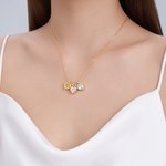 Personalizado 1-6 Corazón Birthstones Collar Dainty Joyería Cumpleaños Día de la Madre de regalo para las mujeres