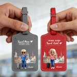 Personalized Cute Cartoon Character Travel Theme Passport Holder with Name and Quote Travel Accessory Gift for Travel Lover Girls