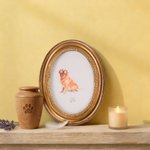 Personalisierte Aquarell Haustier Porträt ovalen Rahmen mit Namen Home Decor Pet Memorial Geschenk für Tierliebhaber