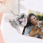 Personalised Simple Line Family Photo Heart-Shaped Locket Necklace Dainty Jewellery Birthday Mother's Day Gift for Mom Family
