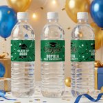 Personalized Congrats Class of 2026 Set of 20 Waterproof Water Bottle Labels Stickers with Name School and Year Graduation Party Gift for Graduates