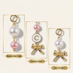 Personalised Pearl Bow Beaded Charm Bookmark with Initial Birthday Gift for Book Lovers Bookworms