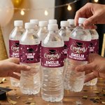 Personalized Congrats Class of 2026 Set of 20 Waterproof Water Bottle Labels Stickers with Name School and Year Graduation Party Gift for Graduates