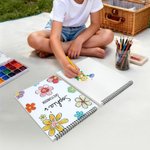 Personalised Flower Art Sketchbook Drawing Art Pad with Name Party Favor Birthday Back to School Gift for Girls