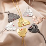 Collana personalizzata di famiglia con orsetti, cuore d'amore e nomi incisi Festa della mamma Regalo per la festa del papà per i genitori e i nonni