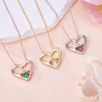 Collana personalizzata con cuore di pietra di nascita con testo inciso Gioielli squisiti Regalo per la festa della mamma, compleanno, anniversario per la mamma donna
