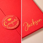 Personalized Grad Cap Balloon Congrats Foldable Guest Book with Name School and Year Party Decor Graduation Gift for Graduates