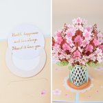 Personalised 3D Flower Greeting Card with Text Birthday Anniversary Valentine's Day Mother's Day Gift for Her