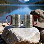 Tasse en acier inoxydable émaillée avec texte pour usage quotidien Cadeau d'anniversaire pour les randonneurs, les campeurs et les randonneurs.