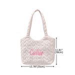 Personalized Diamond Quilted Embroidery Lightweight Tote Bag with Name Daily Use Travel Birthday Gift for Women