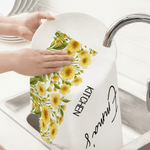 Personalized Birth Flower Waffle Tea Towel with Name Daily Use Birthday Mother's Day Gift for Mom Family