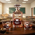 Personalised Mastered It Graduation Cap Square Decanter with Name and Year Graduation Party Gift for Graduate Whiskey Lover