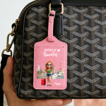 Personalized Cute Cartoon Character Travel Theme Passport Holder with Name and Quote Travel Accessory Gift for Travel Lover Girls