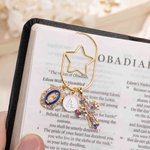 Personalised Catholic Cross Paper Clip with Initial Religious Baptism First Communion Gift for Book Lovers Bookworm