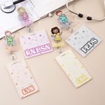Personalizada de dibujos animados de la enfermera simple línea de dibujo de identificación de acrílico carrete con el nombre de la enfermera Apreciación regalo de cumpleaños para la enfermera médico p