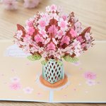 Personalised 3D Flower Greeting Card with Text Birthday Anniversary Valentine's Day Mother's Day Gift for Her