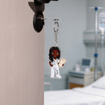 Llavero acrílico personalizado con el nombre de un personaje de enfermera de dibujos animados Regalo de agradecimiento por la semana de la enfermera para el personal médico