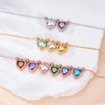 Personalizado 1-6 Corazón Birthstones Collar Dainty Joyería Cumpleaños Día de la Madre de regalo para las mujeres