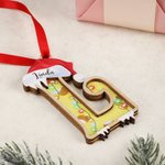 Personalized Santa Hat Sports Ball Initial 3D Layered Wooden Ornament with Name Home Tree Decor Christmas Athlete Gift for Ball Sports Lovers