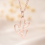 Collar Colgante Personalizado 1-5 Corazones Delicada Joyería con Inicial Uso Diario Cumpleaños Día de la Madre Regalo para Mamá Amiga